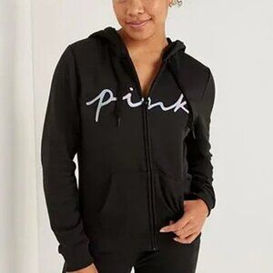 Victoria's Secret PINK Everyday Lounge Perfect Full-Zip Hoodie (Block Logo)
